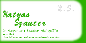 matyas szauter business card